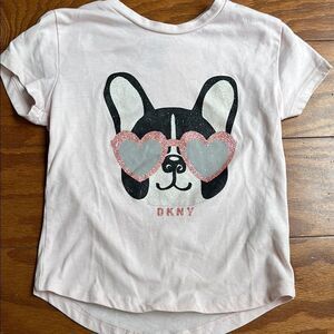 DKNY Kids Pink Dog Graphic T-Shirt